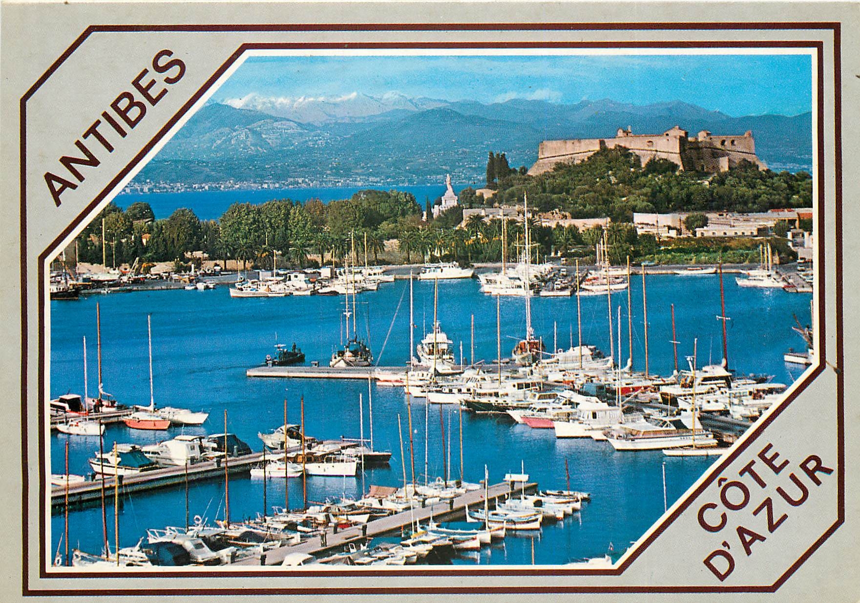 CPSM La Cote d'Azur Antibes Le Port le Fort Carre au fond les Alpes