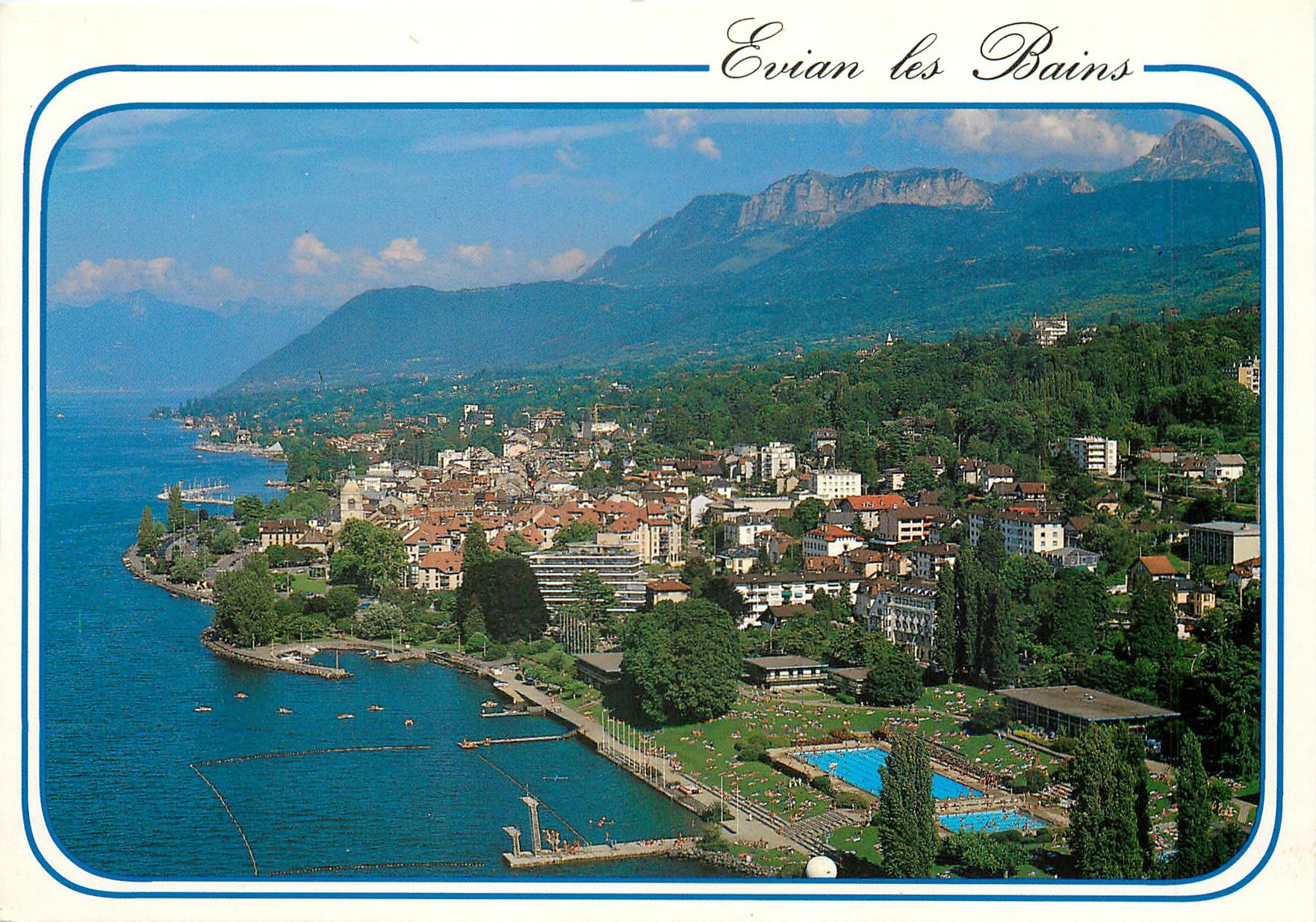 CPSM Lac Leman (France) Evian les Bain (Hte Sav) Vue generale panoramique les Memises et la Dents d'
