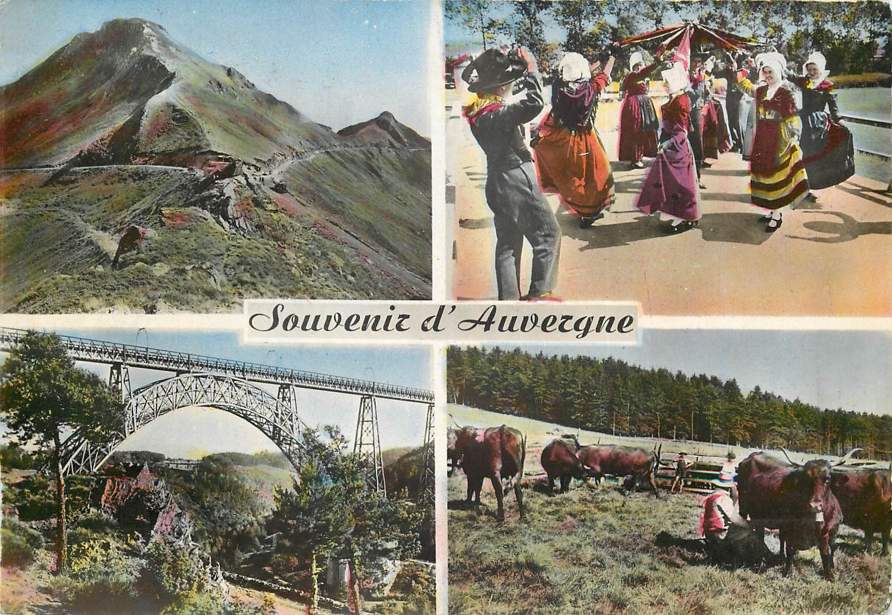 CPSM Le Puy Mary La Bourree d'Auillac le Viaduc de Garabit le Traite en montagne