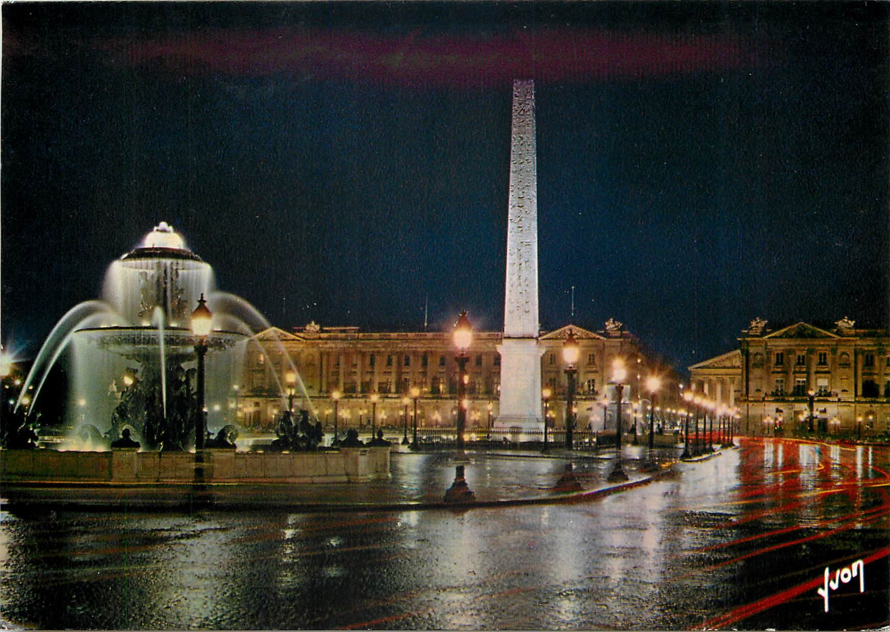 CPSM Paris en Flanant La Place de la Concorde de vue de nuit