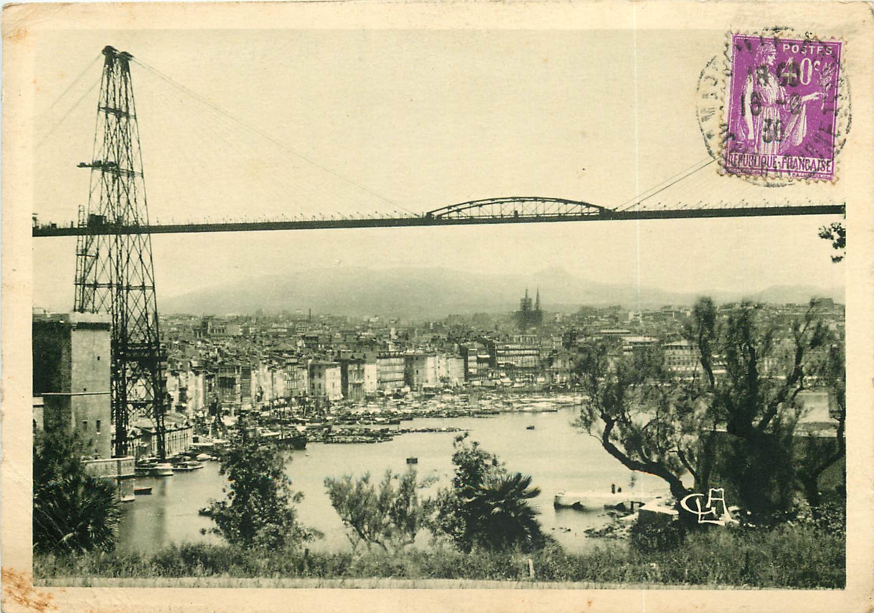 CPSM Marseille Le Pont Transbordeur