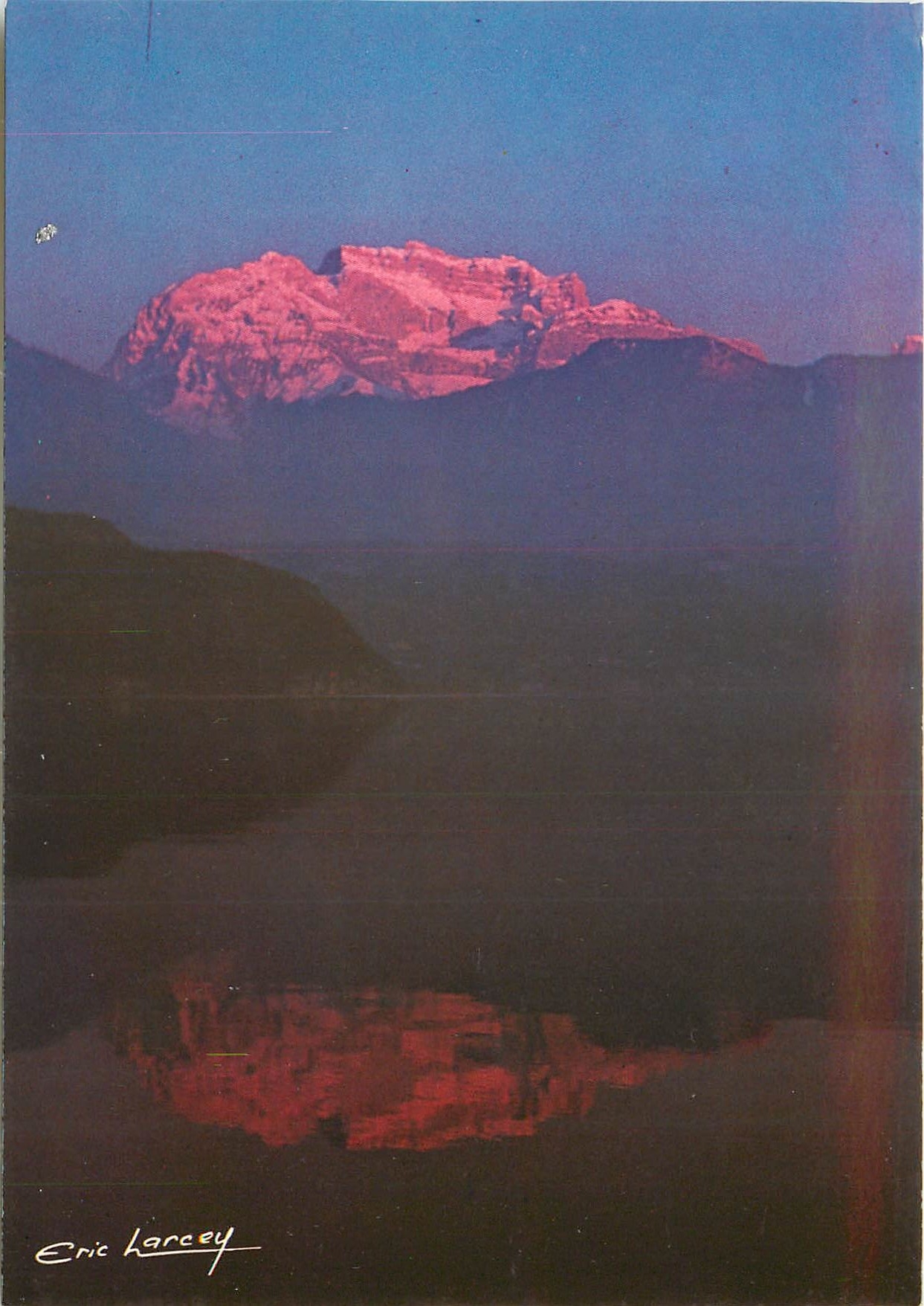 CPSM Lac d'Annecy Coucher de Soleil sur la Tournette (alt 2357 m)