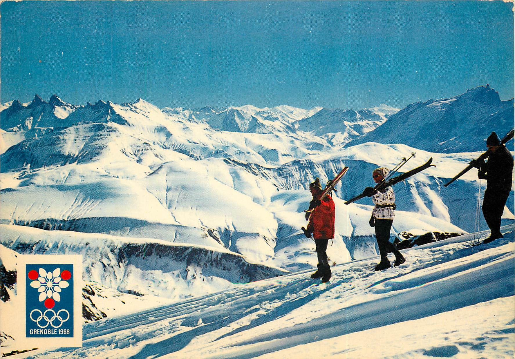 CPSM Alpes d'Huez (alt 1860 m) sommet 3e troncon du Telepherique des Grandes Rousses (33350 m)