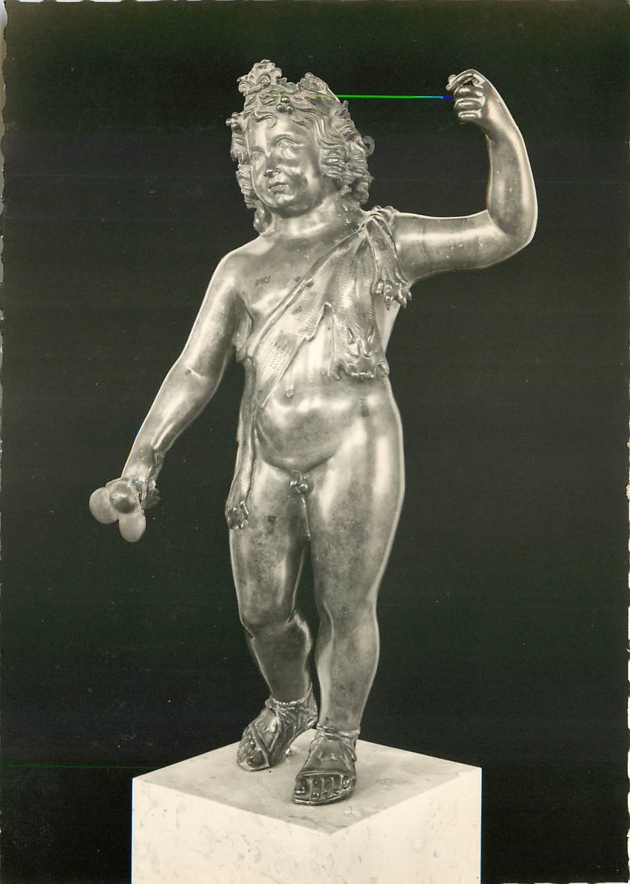 CPSM Bacchus Enfant Bronze gallo romain de Vertillum Musee de chatillon sur Seine