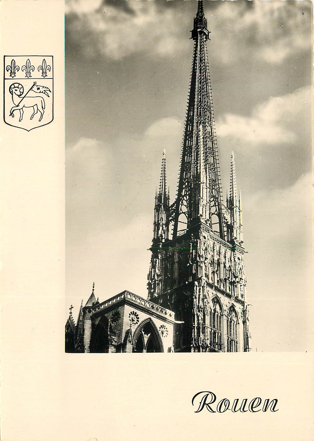 CPSM Rouen (Seine Mme) La Grande Fleche de la cathedrale haut 156 m
