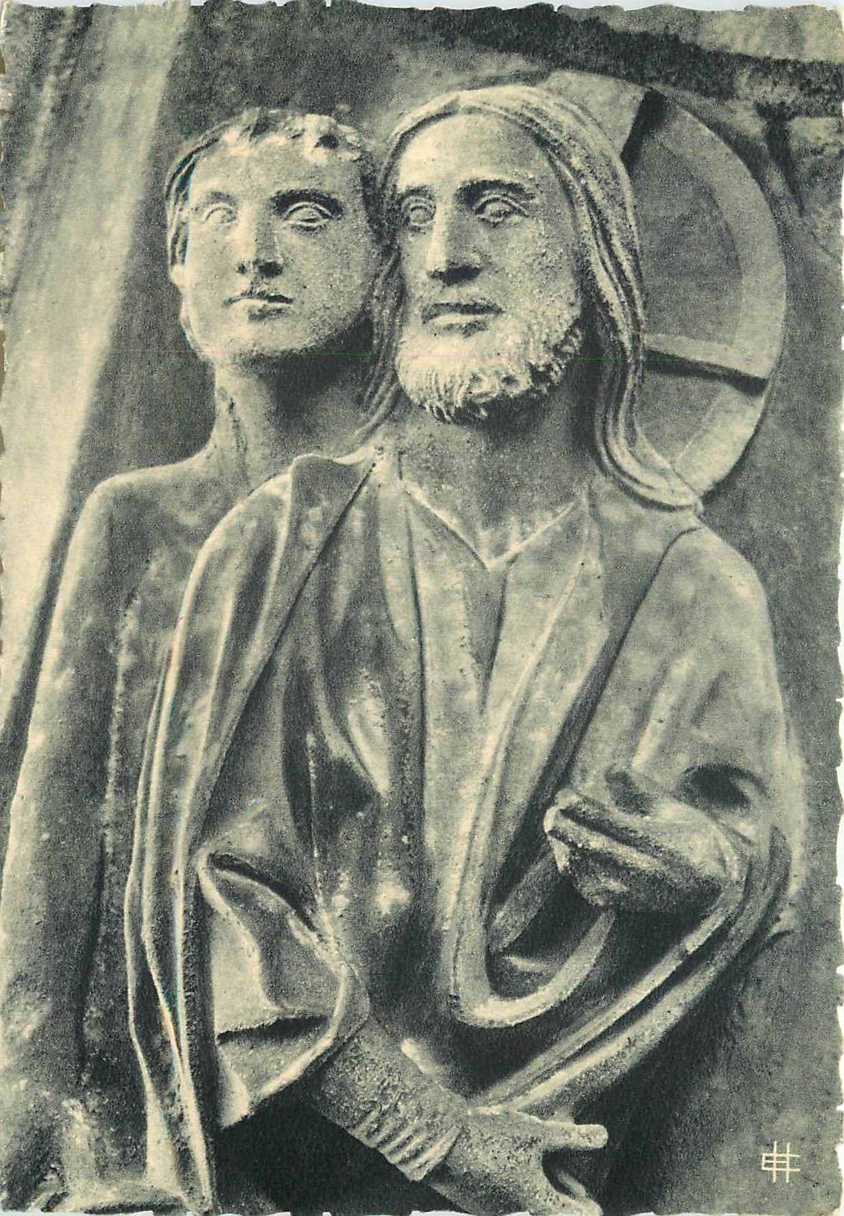 CPSM Cathedrale de Chartres Portail Nord (XIIIe s) Dieu creant les oiseaux voit Adam dans sa pensee