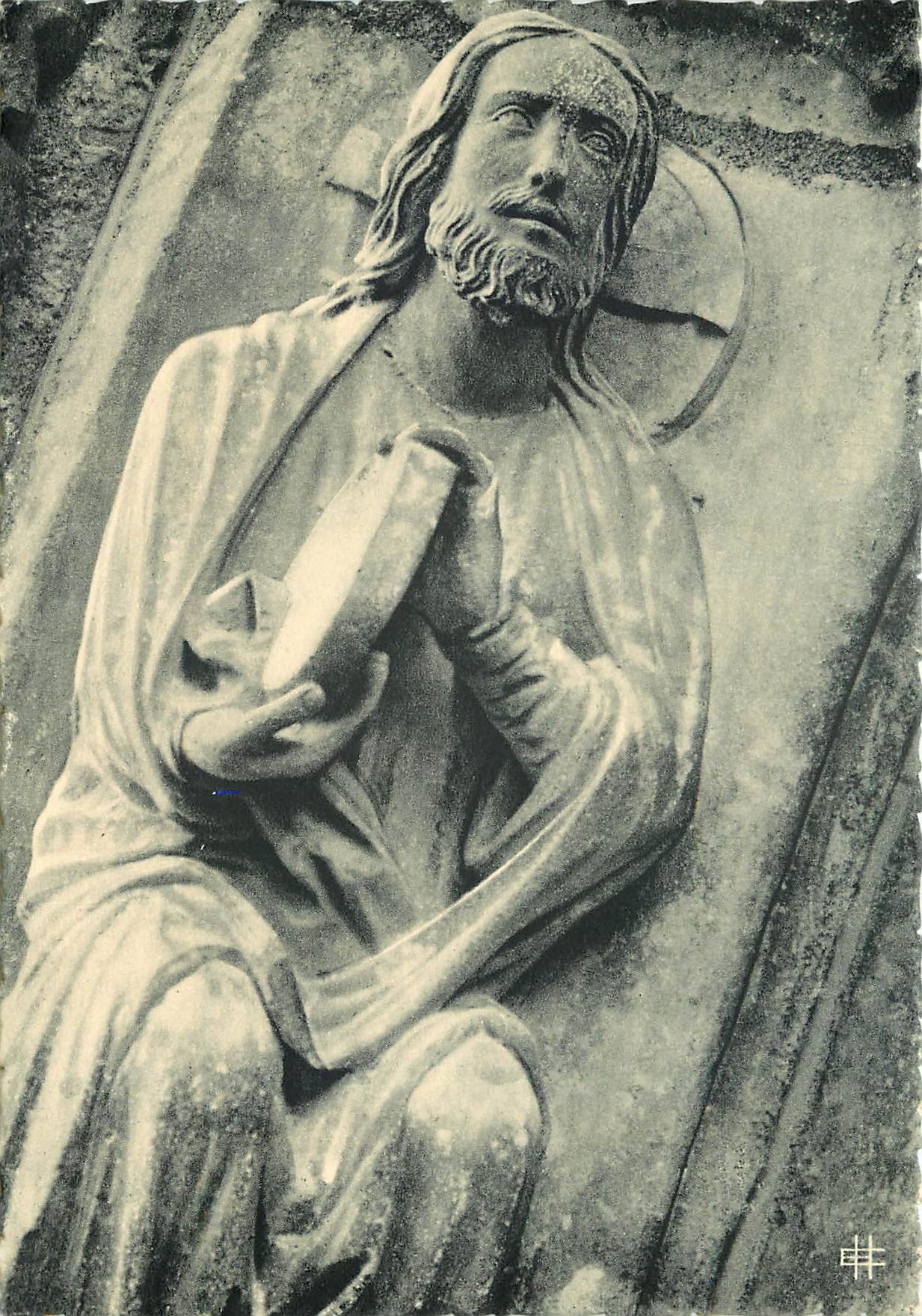 CPSM Cathedrale de Chartres Portail Nord (XIIIe s) Dieu creant la Lune et le Soleil