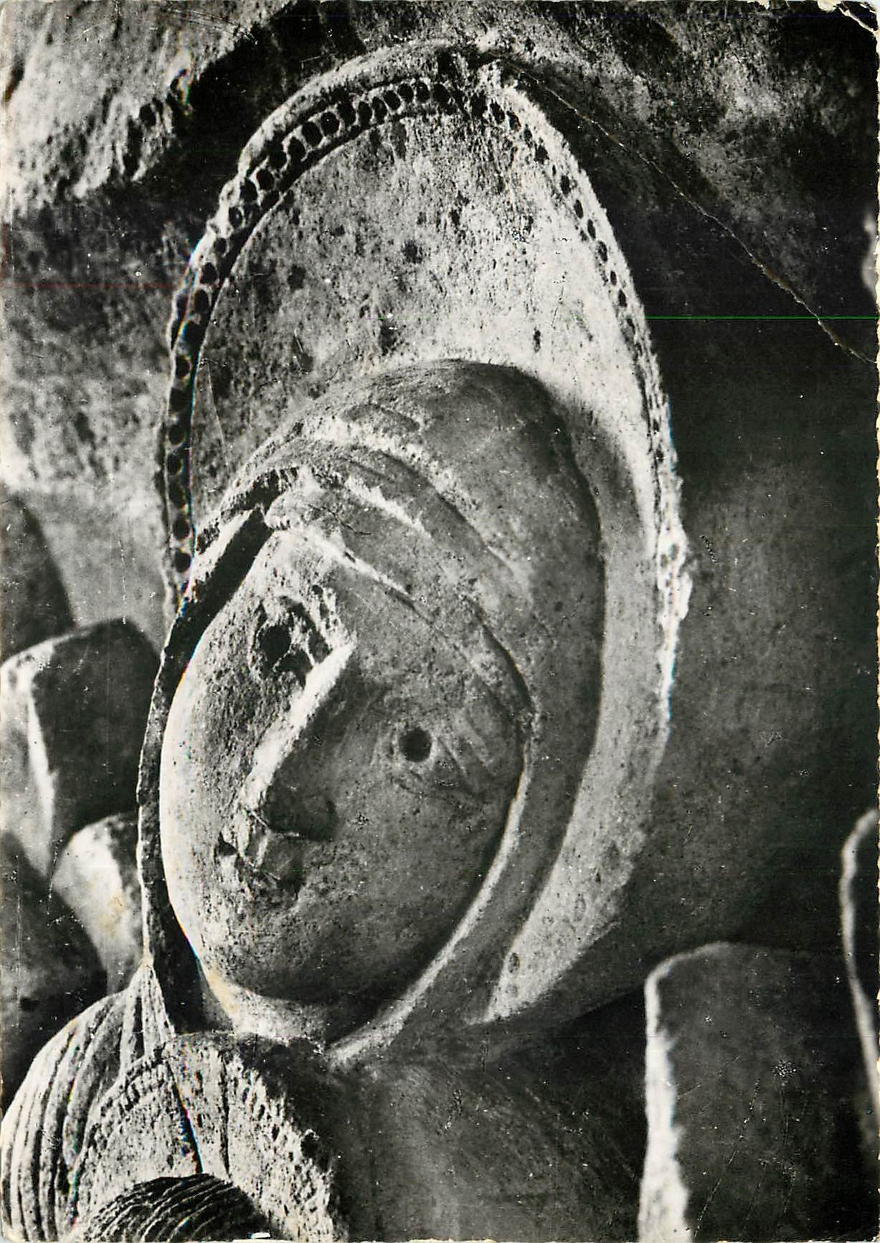 CPSM Cathedrale d'Autun (S et L) Fuite en Egypte Tete de la Vierge Chapiteau (XIIe s)