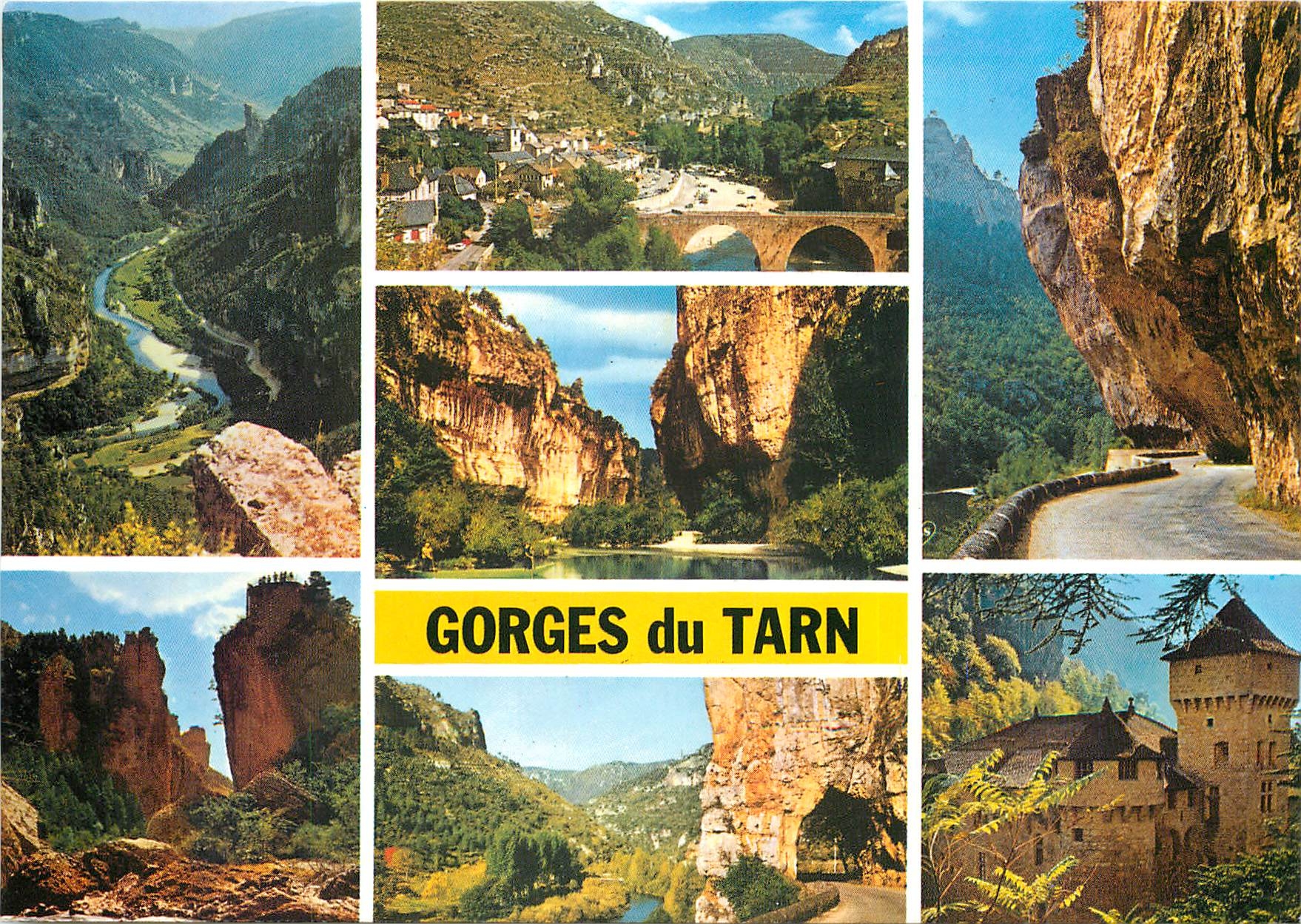 CPSM En Parcourant les Gorges du Tarn La Roche Aiguille Vue generale de St Enime