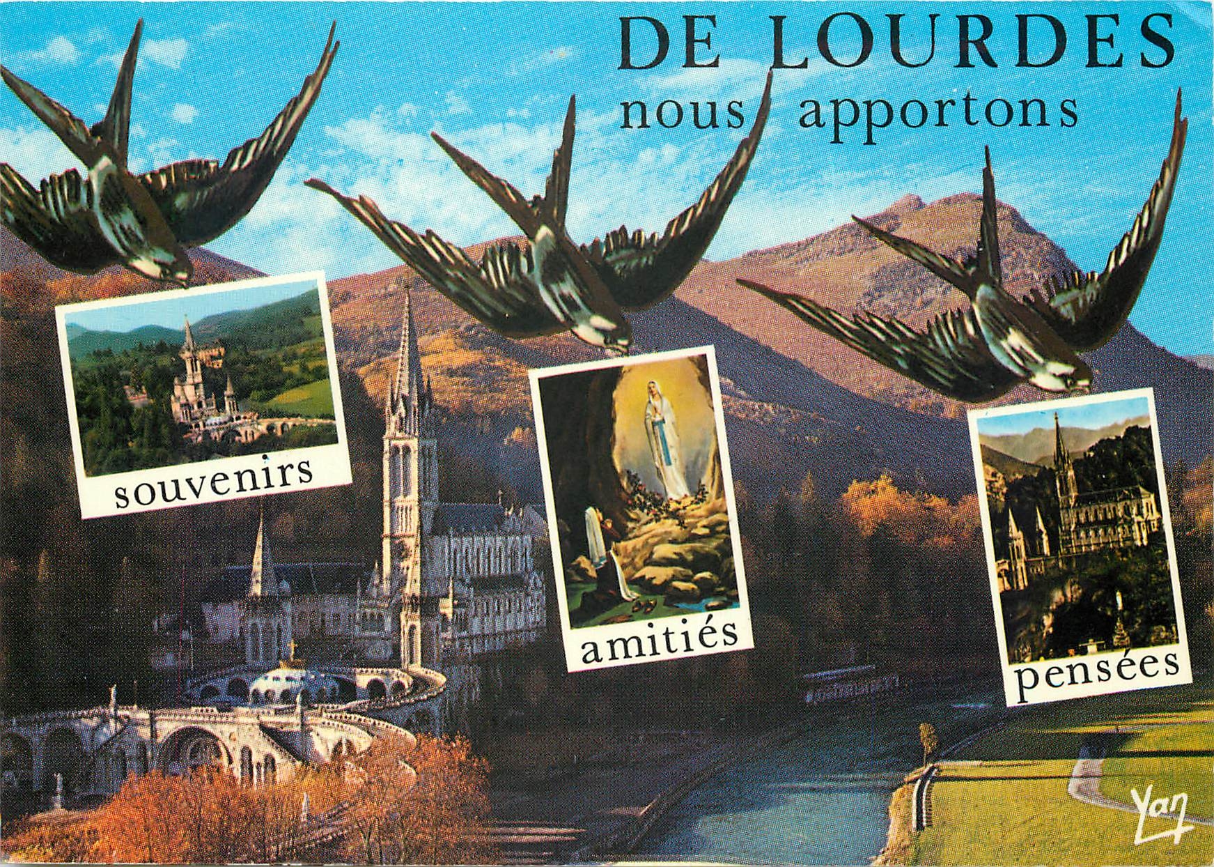 CPSM Souvenir de Lourdes