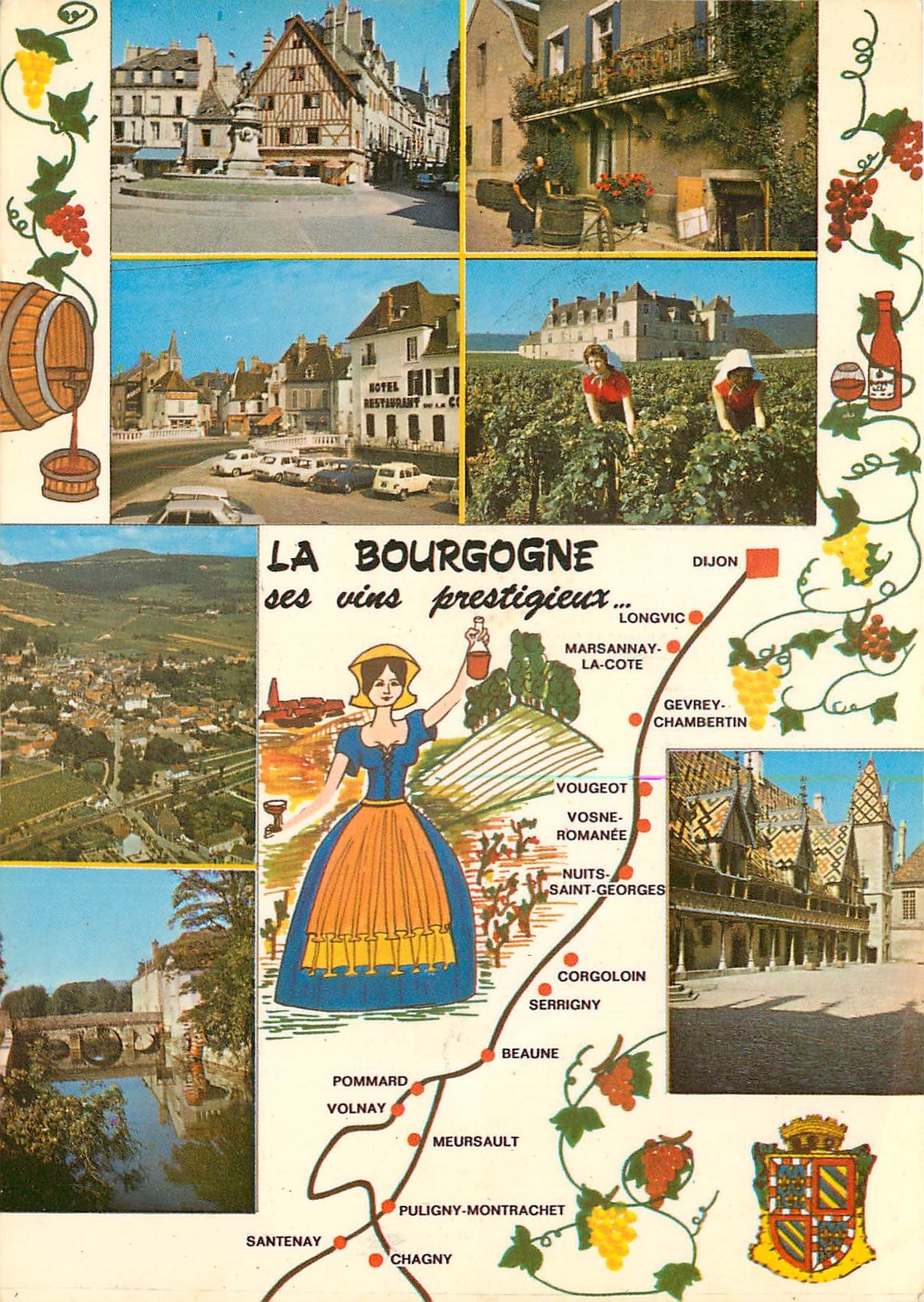 CPSM La Bourgogne ses Vins prestigieux