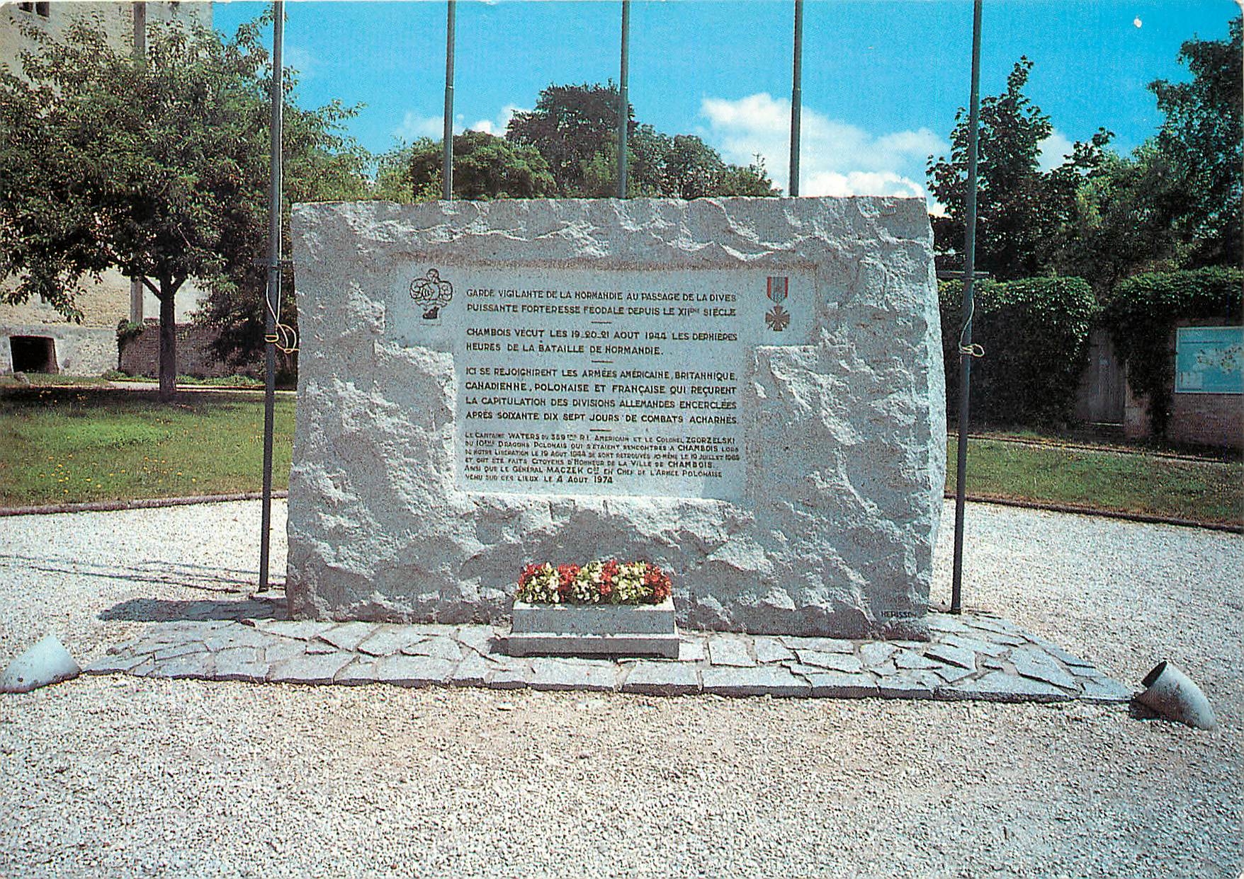 CPSM Chambois (Orne) Le monument en hommage des dernieres heures de la Bataille de Normandie