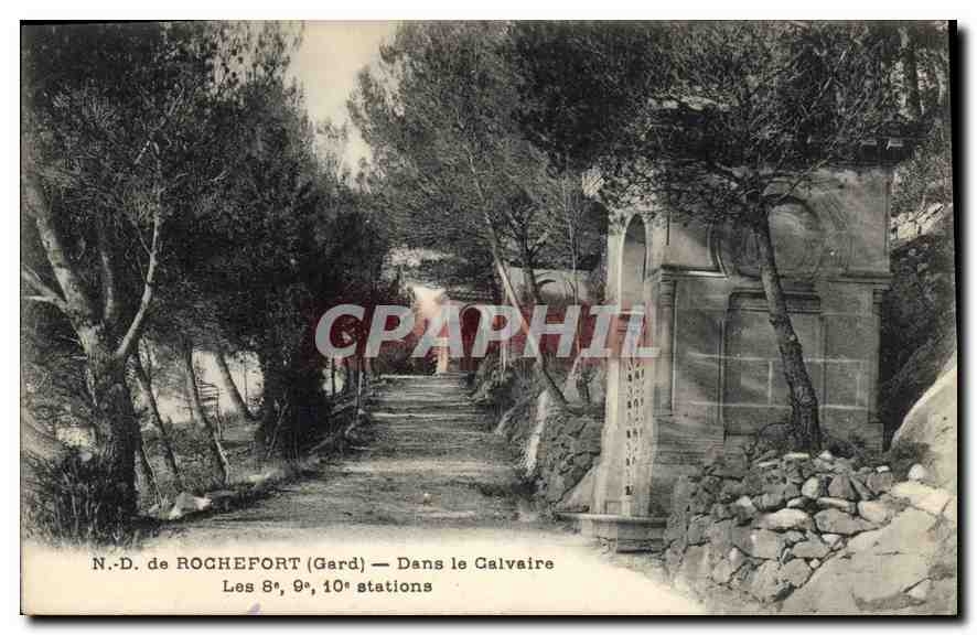 CPA N D de Rochefort Gard Dans le Calvaire