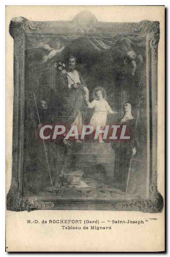 CPA N D de Rochefort Gard Saint Joseph Tableau de Mignard