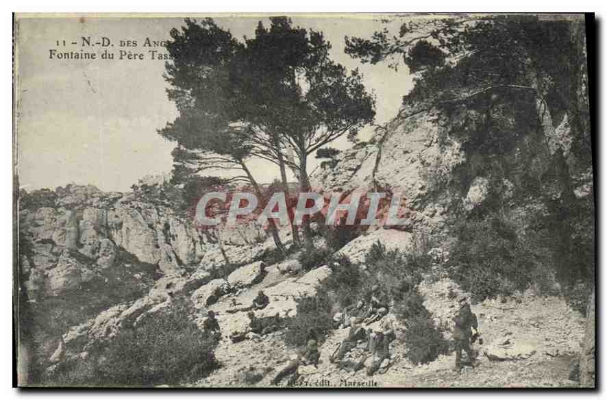 CPA N D des Anges Fontaine du Pere Tassy