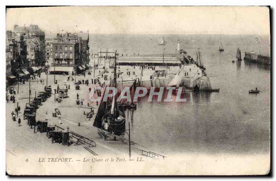 CPA Le Treport les Quais et le port 