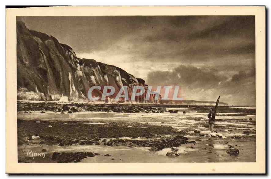 CPA Le Petits tableaux de Normandie Dieppe les roches et les Falaises du Bas Fort Blanc 