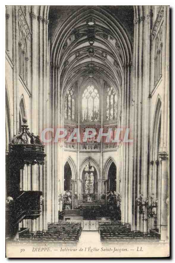 CPA Dieppe Interieur de l'Eglise Saint Jacques