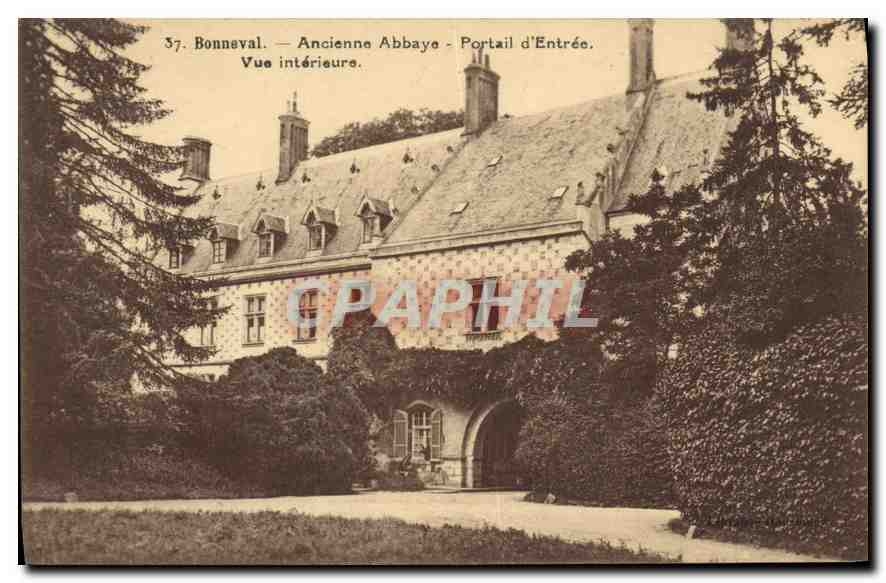 CPA Bonneval Ancienne Abbaye Portail d'Entree vue interieure