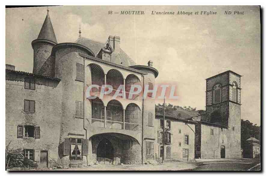 CPA Moutier l'ancienne Abbaye et l'eglise