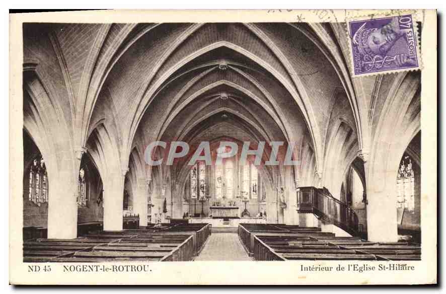 CPA Nogent le Rotrou interieur de l'eglise St Hilaire 