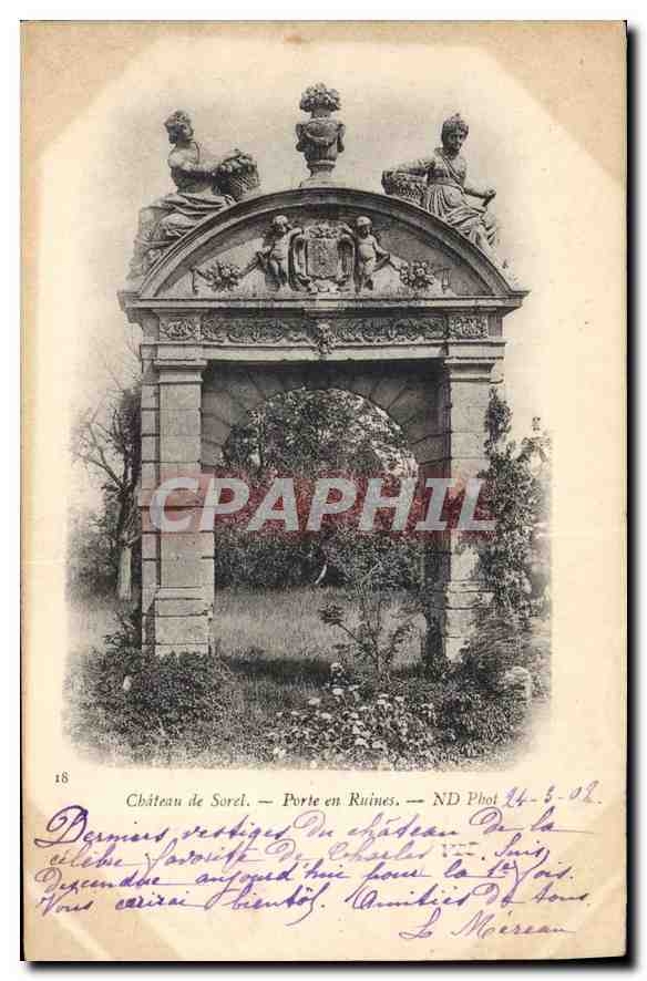 CPA Chateau de Sorel porte en Ruines