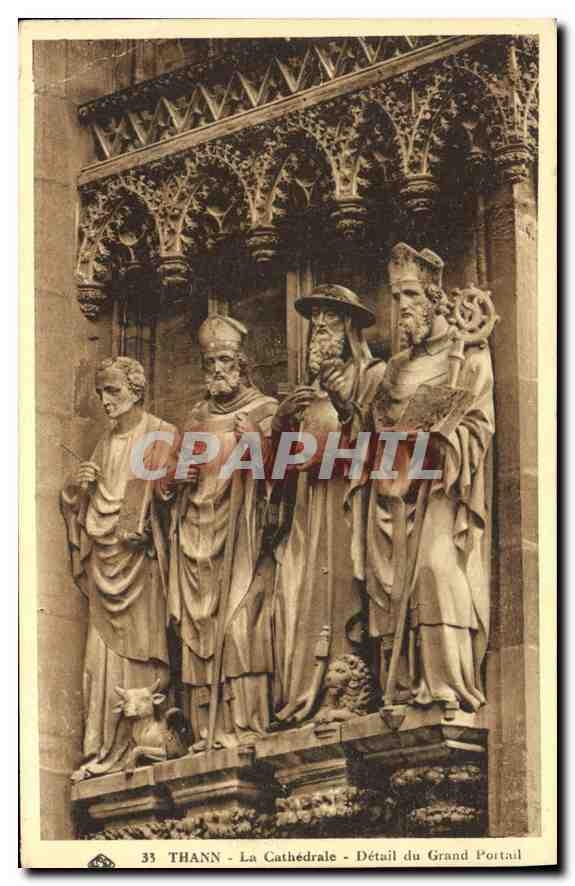 CPA Thann la Cathedrale Detail du Grand Portail 