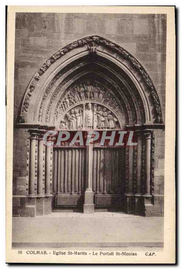 CPA Colmar Eglise St Martin Le Portail St Nicolas 