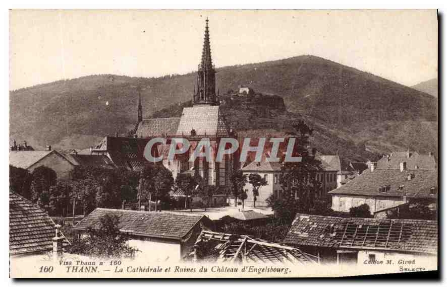 CPA Thann la Cathedrale et Ruines du Chateau d'Engelsbourg