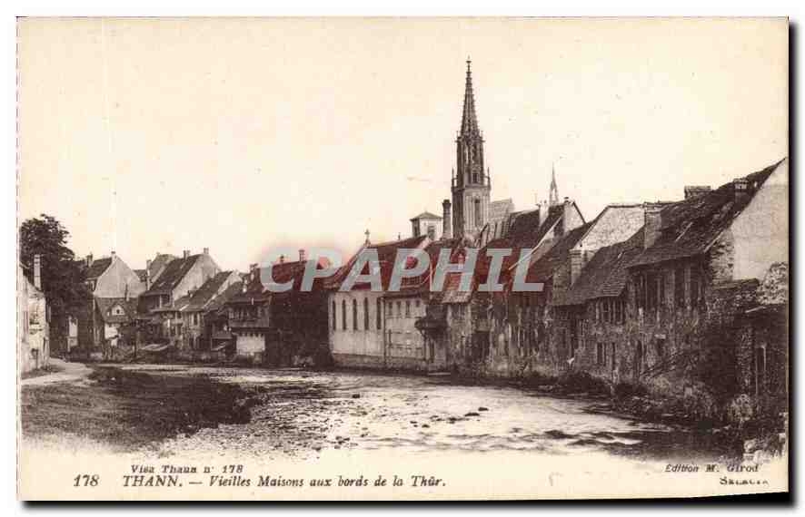 CPA Thann Vieilles Maisons aux bords de la Thur