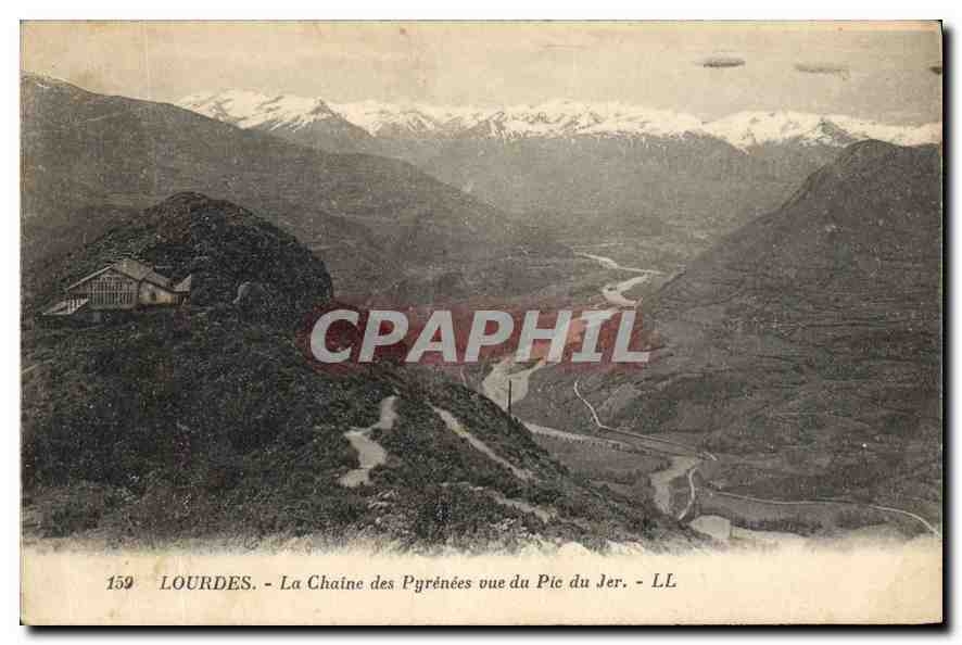 CPA Lourdes La Chaine des Pyrenees vue du Pic du Jer 