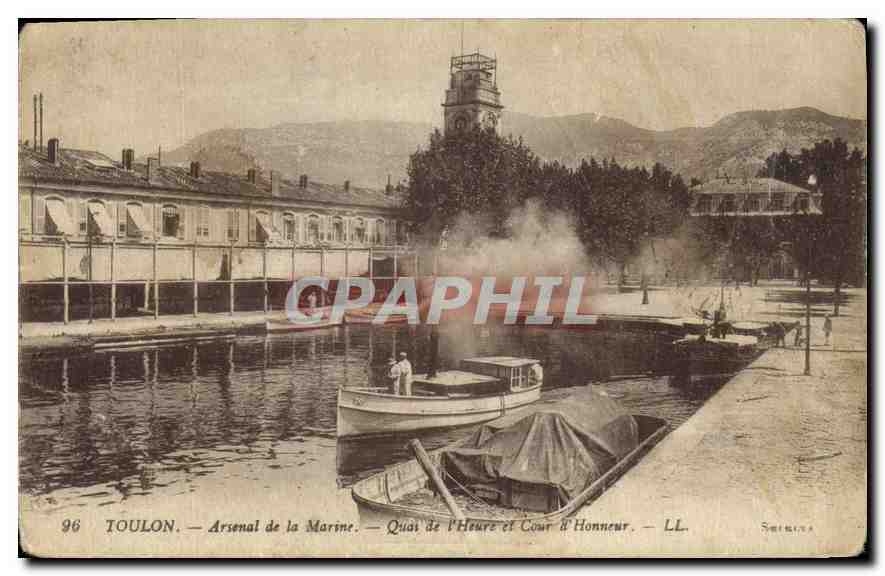 CPA Toulon Arsenal de la Marine Quai de l'Heure et Cour d'Honneur