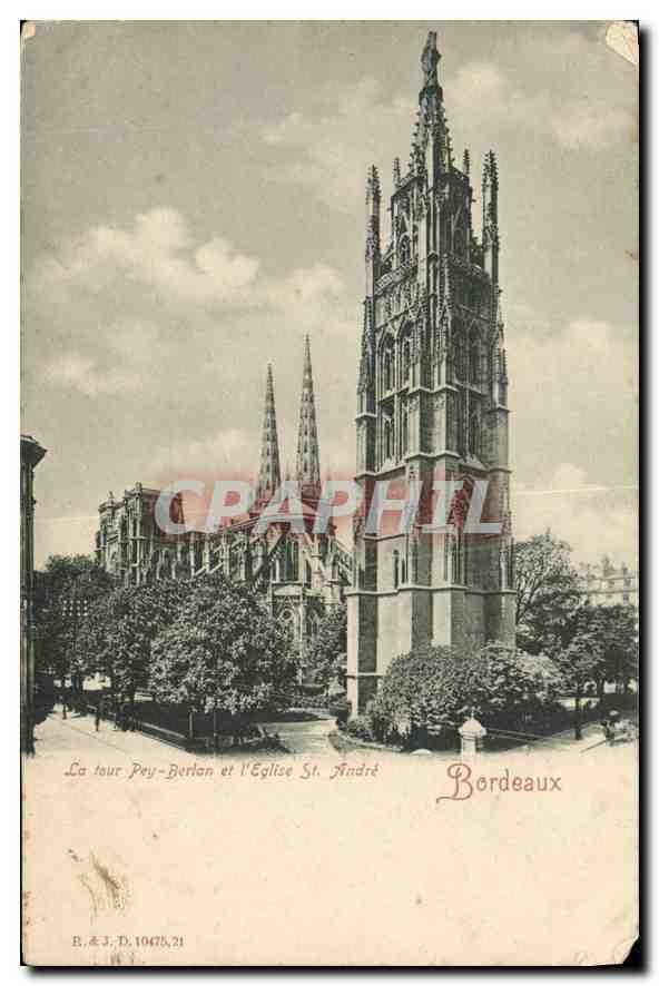 CPA Bordeaux La tour Pey Berlan et l'Eglise St Andre 