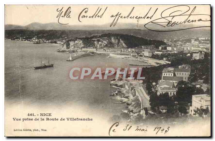 CPA Nice Vue prise de la Route de Villefranche