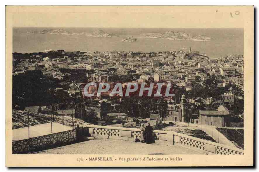 CPA Marseille Vue generale d'Ensoume et les Iles 