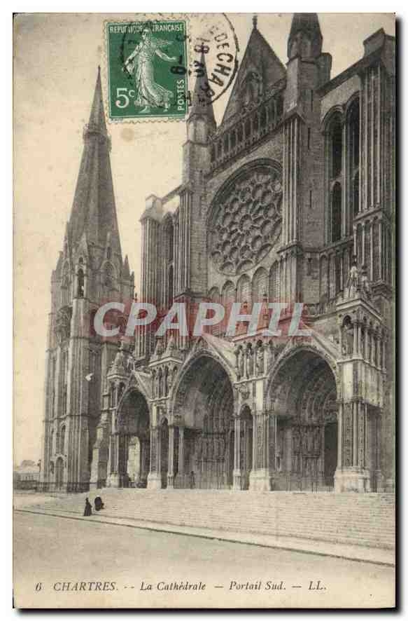 CPA Chartres La Cathedrale Portail Sud