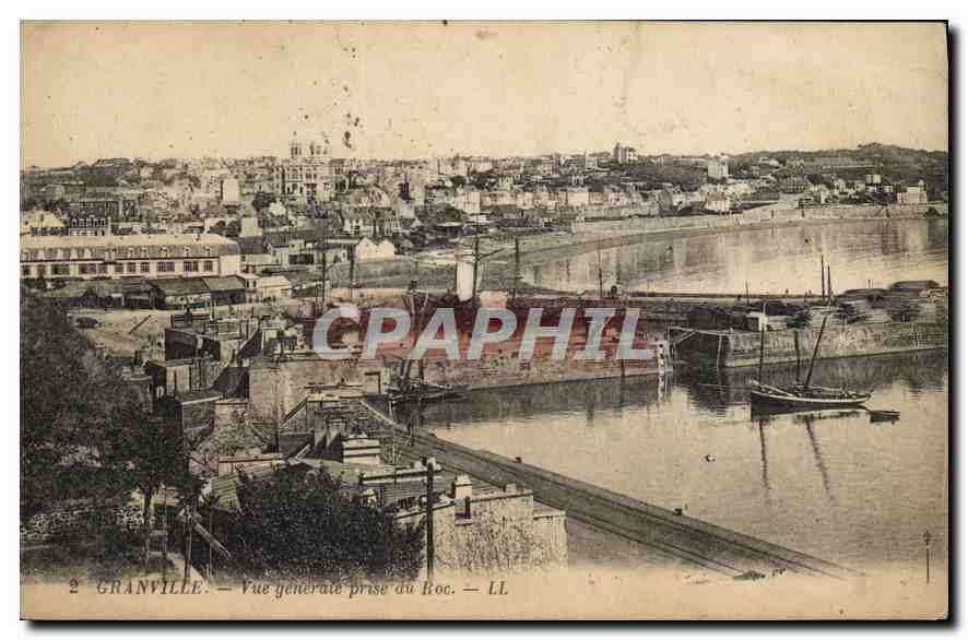CPA Granville Vue generale prise du Roc