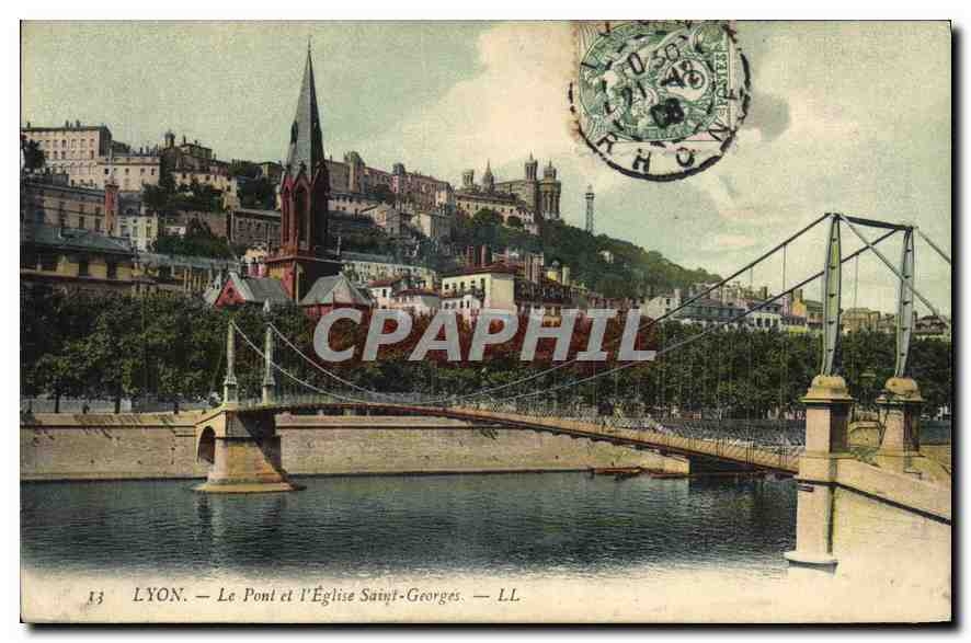 CPA Lyon Le Pont et l'Eglise Saint Georges 