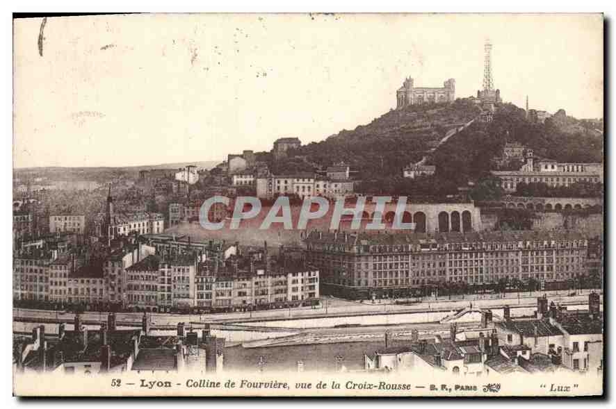CPA Lyon Colline de Fourviere vue de la Croix Rousse 