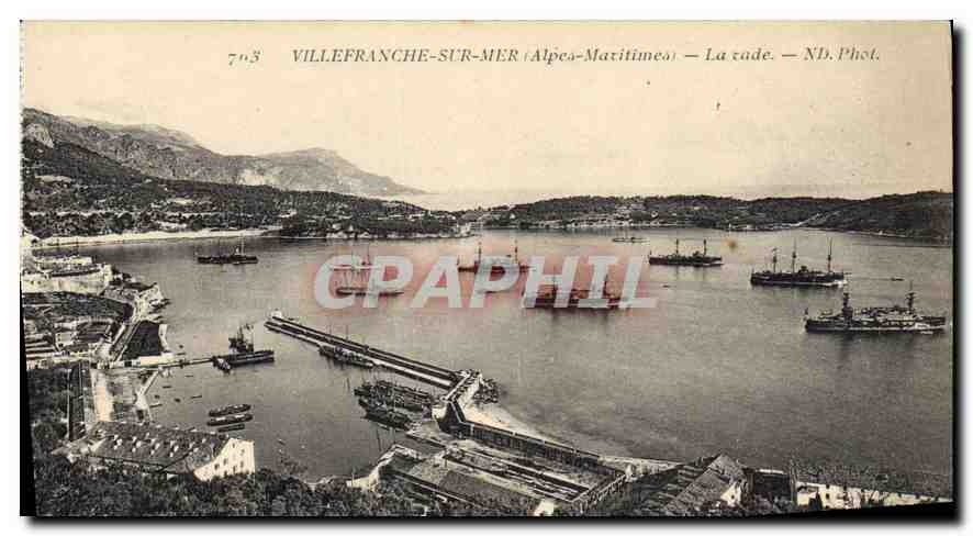 CPA Villefranche sur mer Alpes Maritines La rade Bateaux