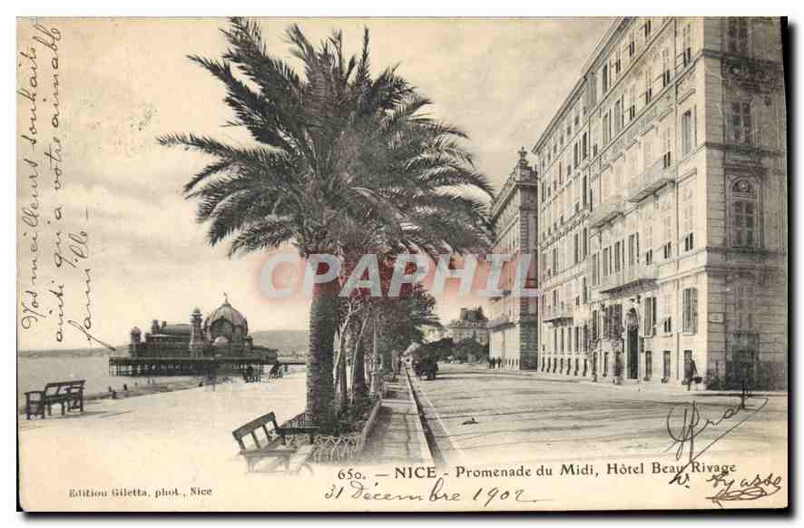 CPA Nice Promenade du Midi Hotek Beau Rivage 