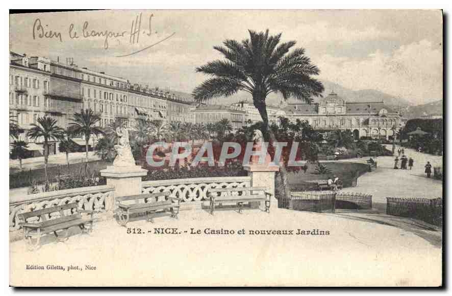 CPA Nice Le Casino et nouveaux Jardins