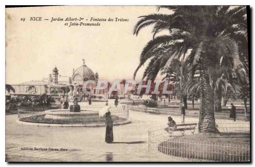 CPA Nice Jardin Albert I Fontaine des Tritons et Jetee Promenade
