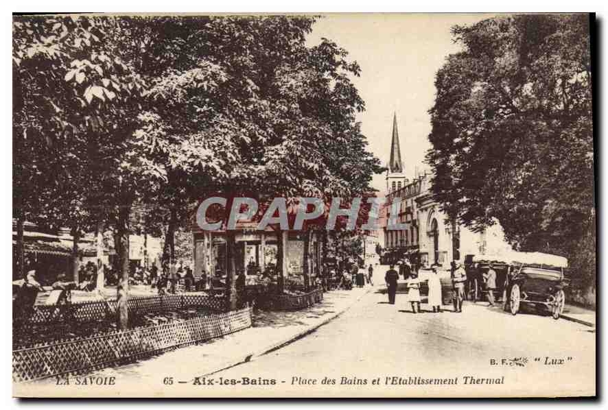CPA Aix les Bains Place des Bains et l'Etablissement Thermal