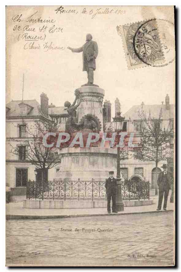 CPA Statue de Pouyer Quertier  Rouen