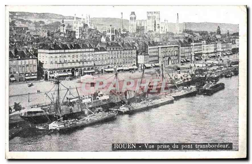 CPA Rouen Vue prise du pont tranbordeur 