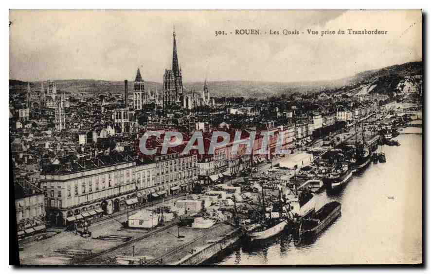 CPA Rouen Les Quais Vue prise du Transbordeur