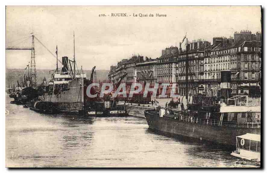 CPA Rouen Le Quai du Havre Bateaux