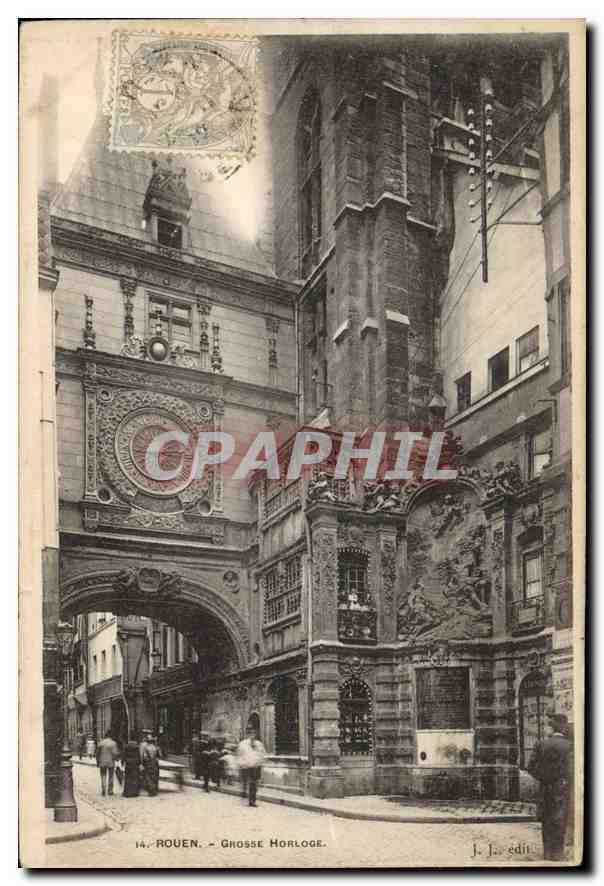 CPA Rouen Grosse Horloge 