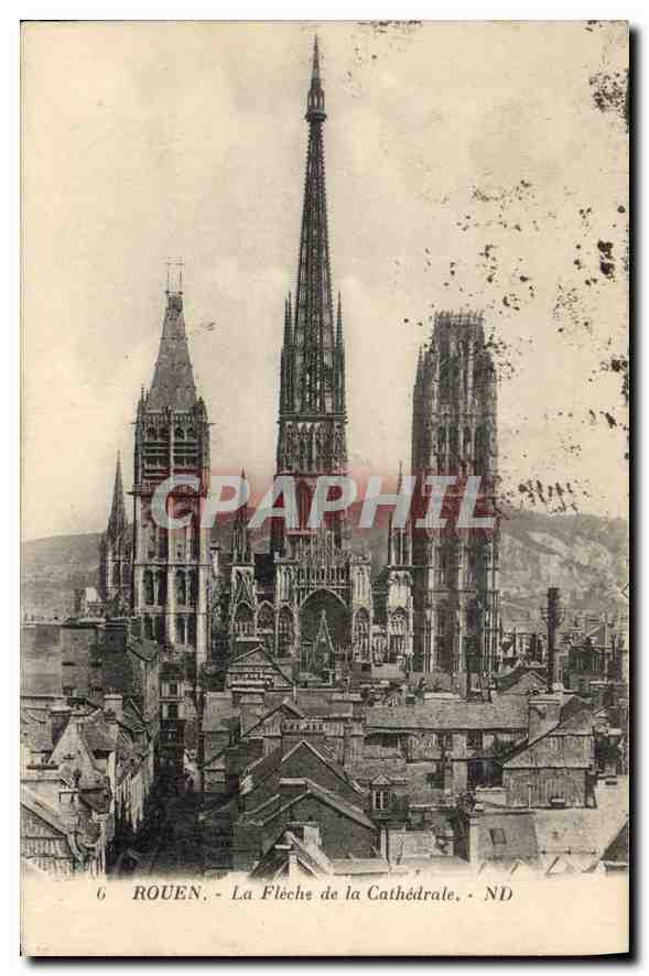 CPA Rouen La Fleche de la Cathedrale 